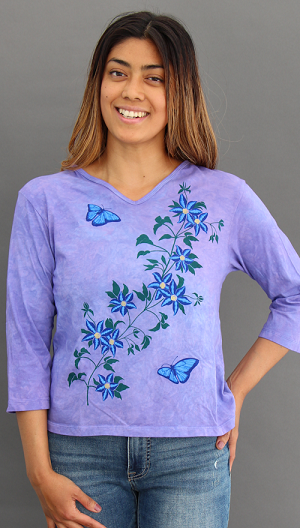Clematis 3/4 Sleeve V-neck