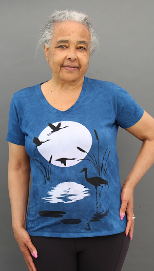 Crane cobalt Short Sleeve V-neck