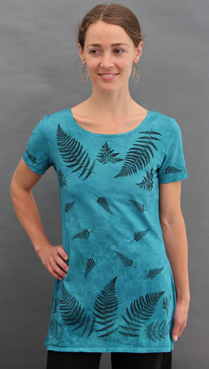 Ferns Aqua Short Sleeve Tunic