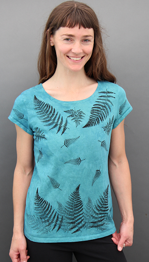 Ferns Aqua Relaxed Cap Sleeve Top