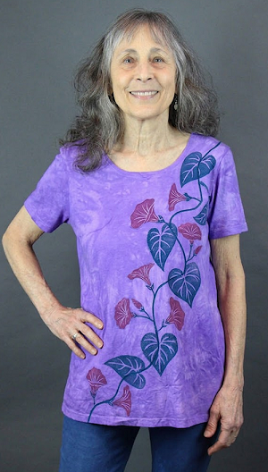 Morning Glory All Cotton Tunic with Short Sleeves