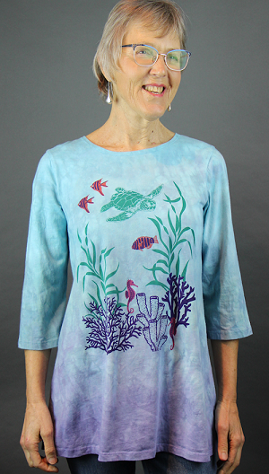 Ocean All Cotton Tunic 3/4 sleeves