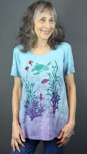Ocean All Cotton Tunic with Short Sleeves